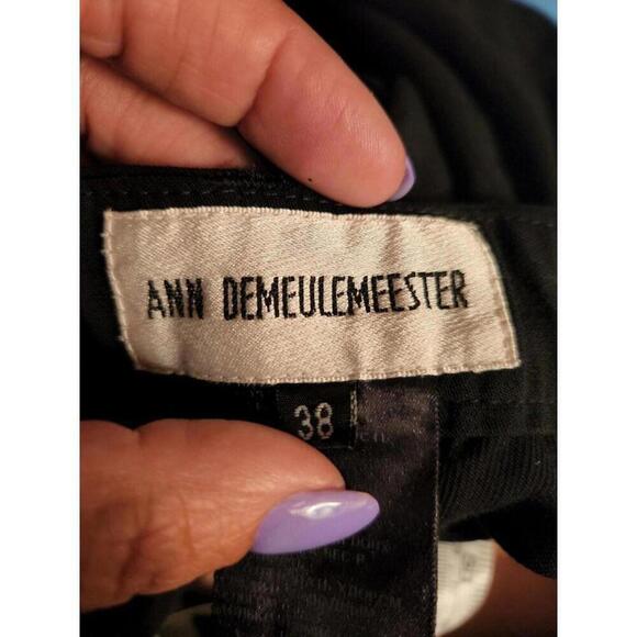 Ann Demeulemeester Black Cropped Wool Pedal Pusher Trousers - Picture 8 of 9
